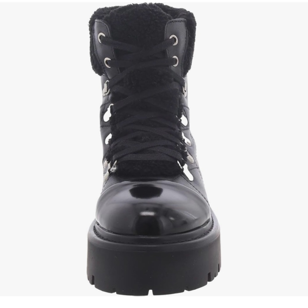 STEVE MADDEN. Steve Madden Reyen Boot Leather Combat Lug Sole Sherpa Whimsigoth - Picture 5 of 10